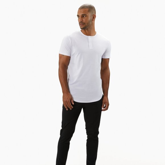 Cuts Clothing AO Henley Elongated tee - White - Picture 2 of 6
